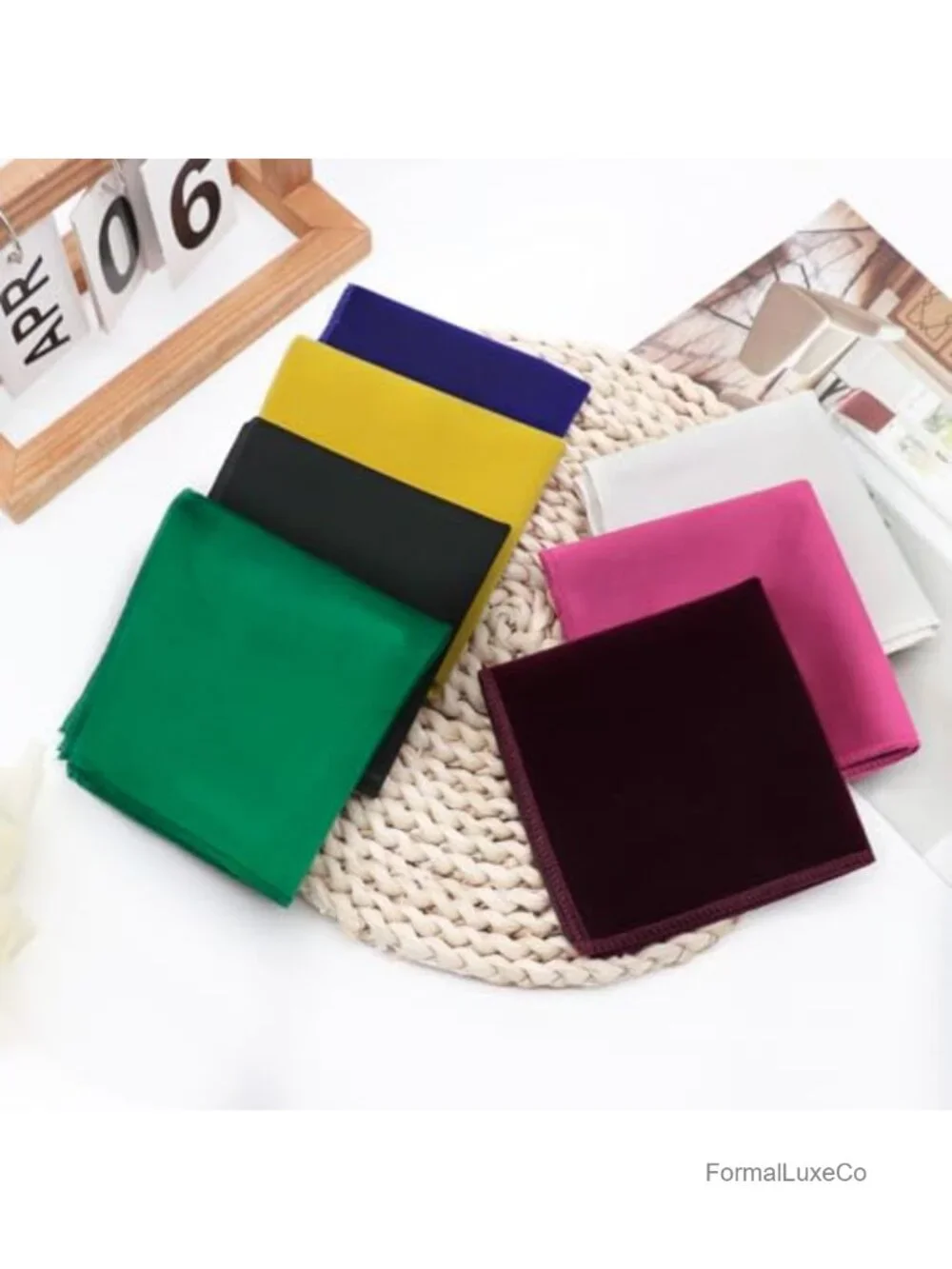 Men's Velvet Pocket Square Handkerchief Business Party Prom